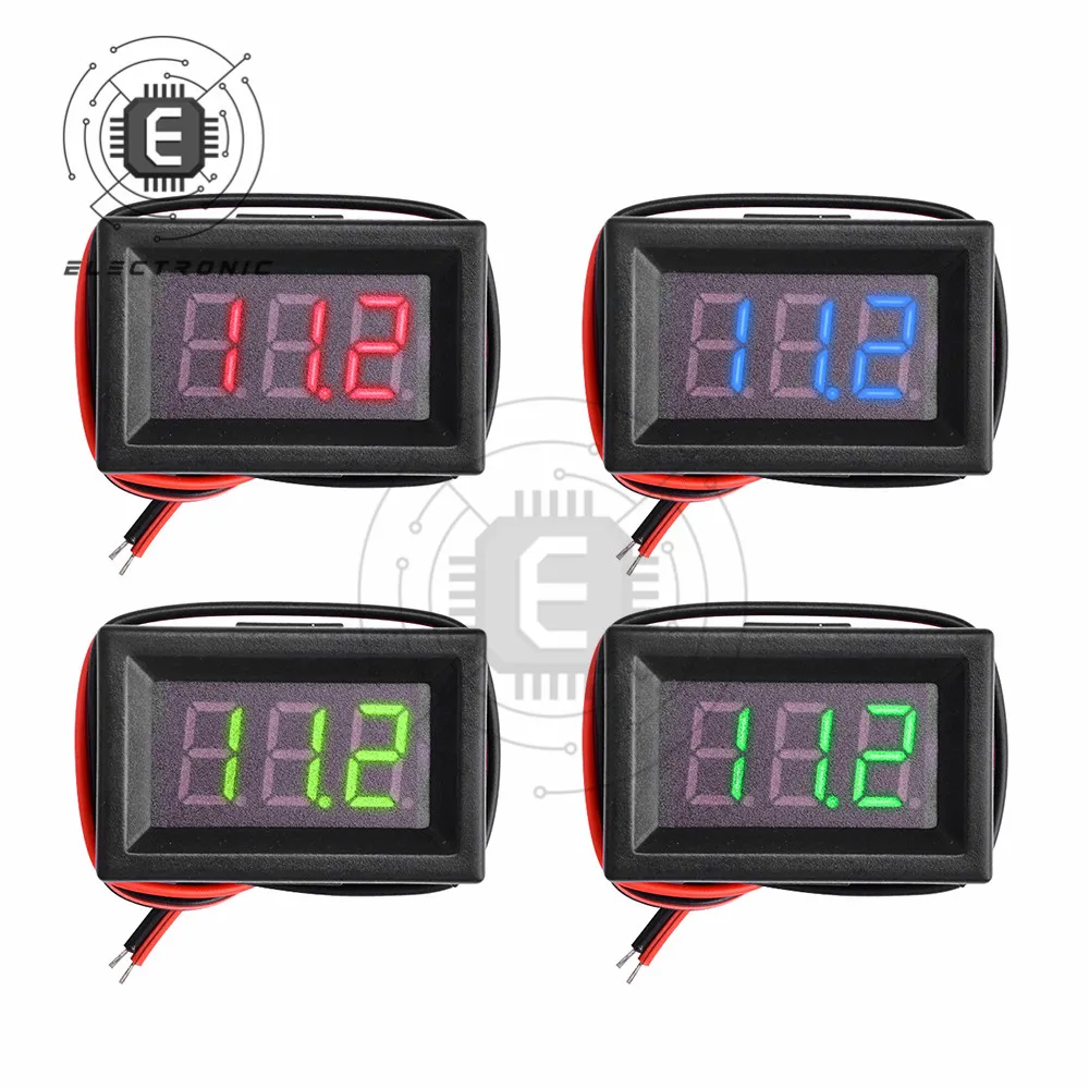 

Mini 0.36 Inch DC 4-30V Voltmeter 2 Wires 3 Digits LED Digital Voltmeter Tester Digital Display Meter