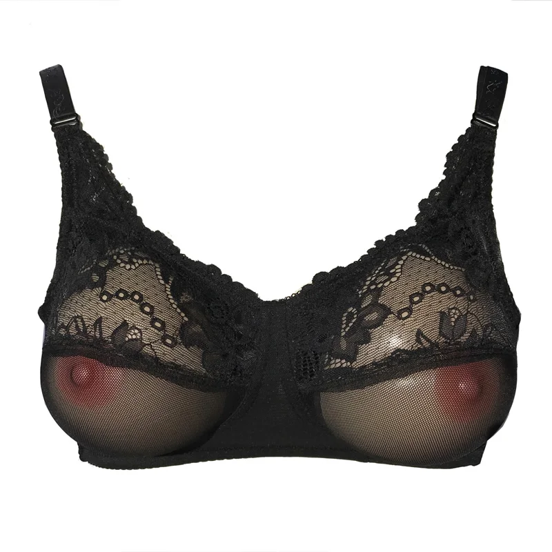 Women See-Through Pocket Bra bra Crossdresser bra transgender Drag Queen bra suitable bra for CD not include silicone Breast