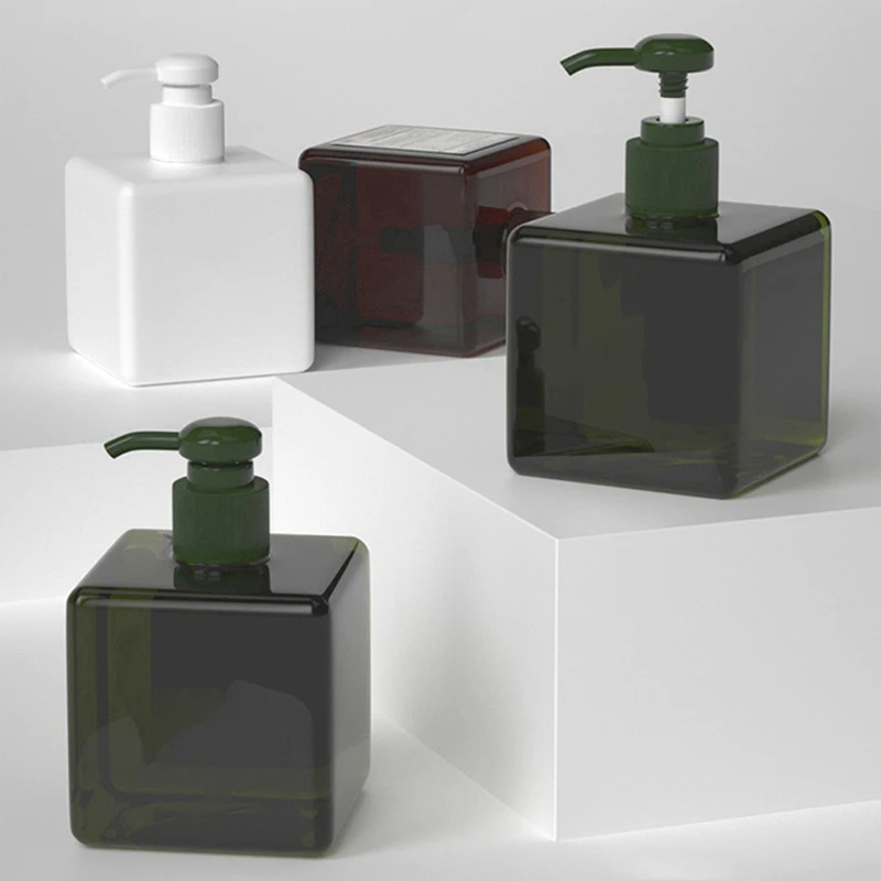 250/450/650ML Shampoo Shower Gel Dispenser Rectangular Refillable Soap Empty Bottle Press Type For Cosmetic Bathroom 1Pcs