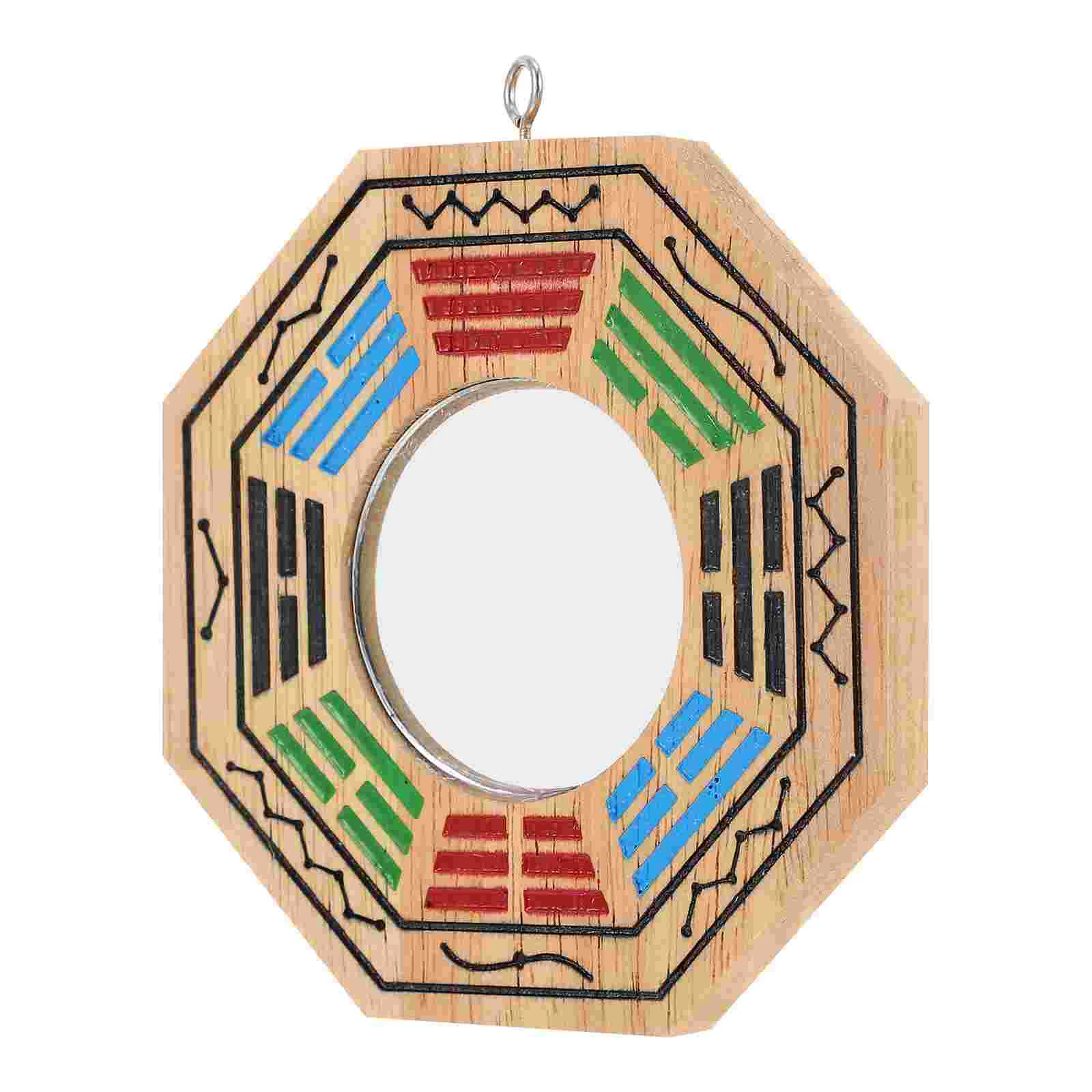 

Tai Chi Gossip Mirror Home Accessories Bagua Mirror Ornaments Chinese Wall Decoration Wood Lucky Mirror