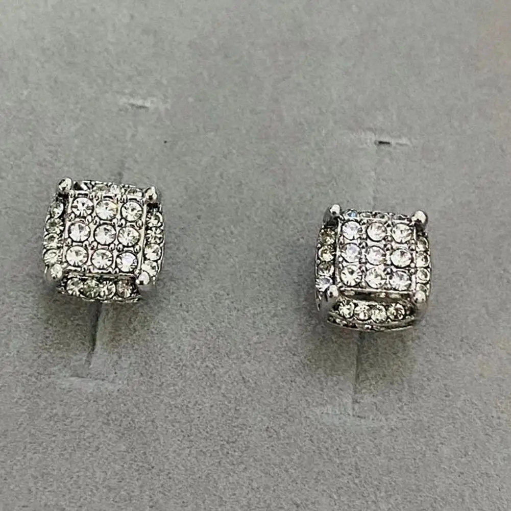 

Female Earrings Inlaid Decorative Personality Cubic Zirconia Inlaid Piercing Studs Earrings Ear Studs for Daily Life