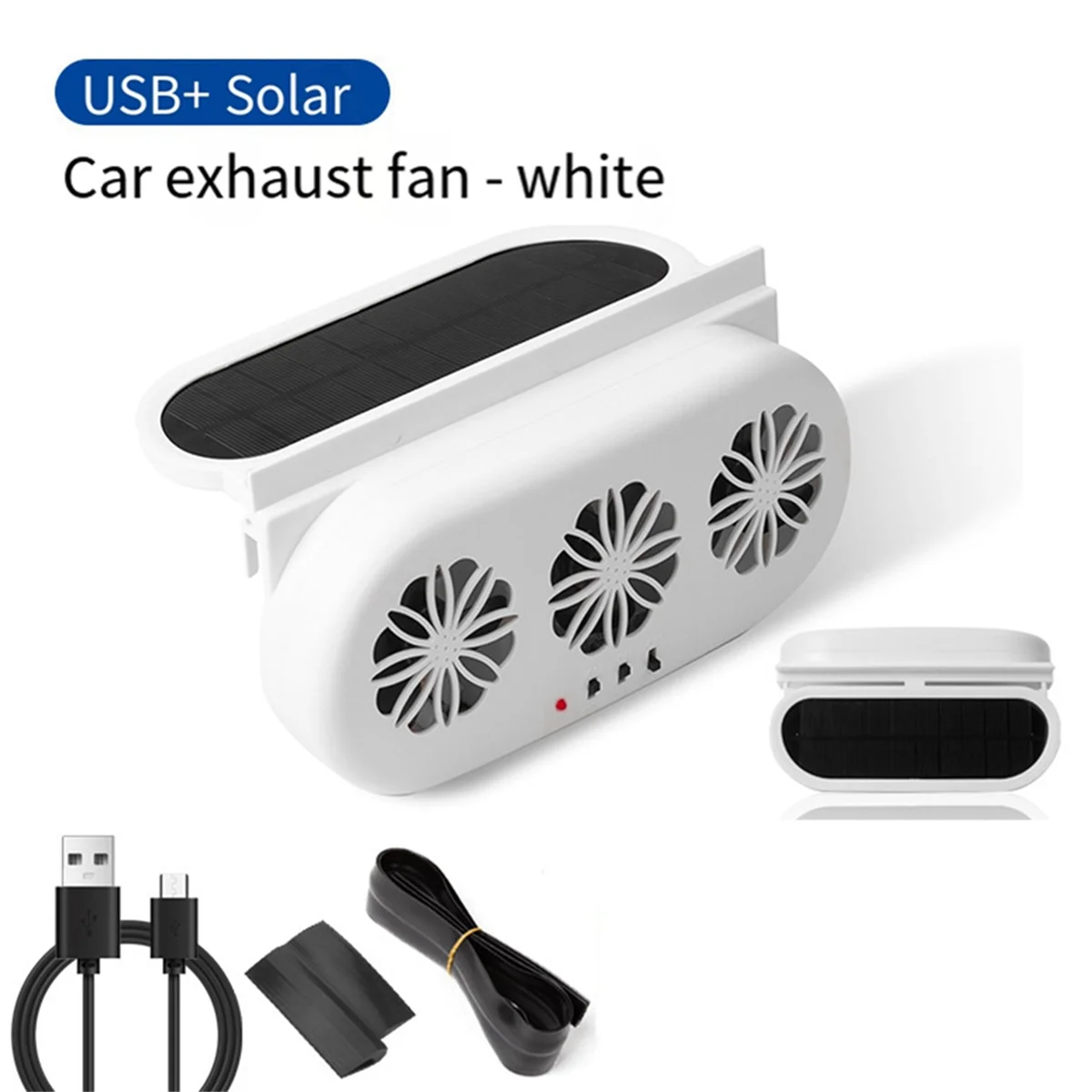 Автомобильный вытяжной вентилятор на солнечной энергии и USB-зарядка оконный