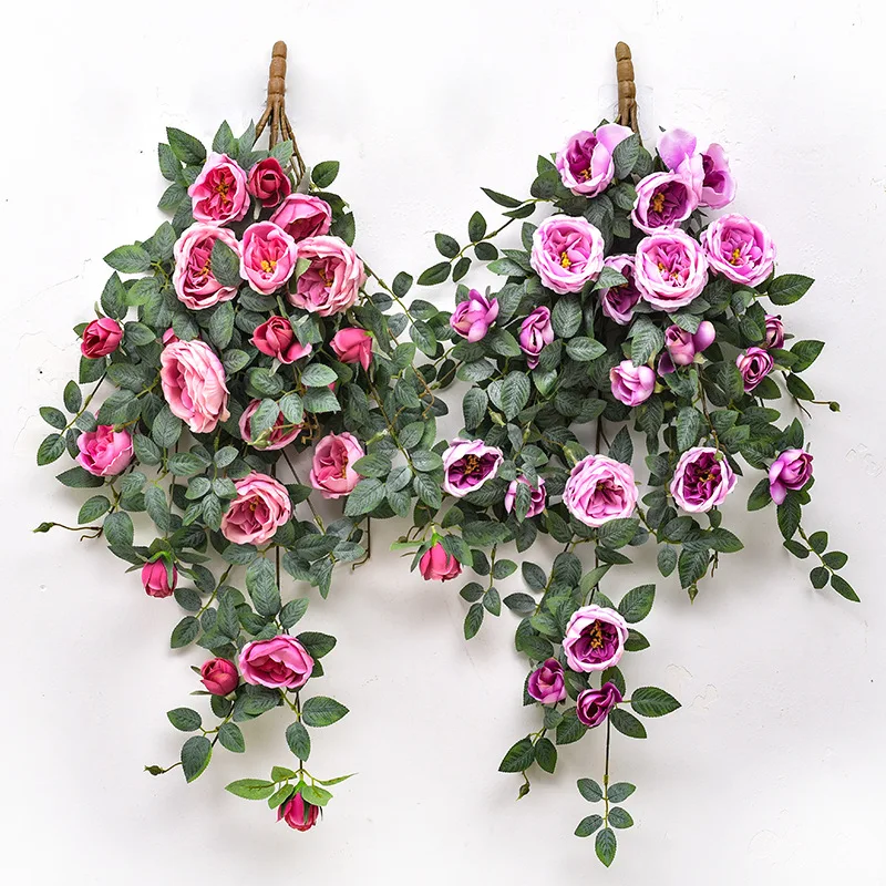 

82cm Rose Vine Artificial Flowers Kawaii Room Decor Wedding Decoration Fiori Artificiali Pendenti Accessories Kwiaty Sztuczne