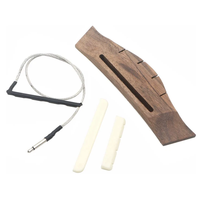 

Rosewood Bridge Piezo Bridge Saddle Nut for Ukulele 4 String Guitar Parts Musical Instruments Accessories