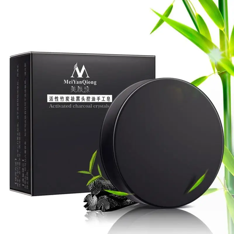 

Activated Charcoal Crystal Handmade Soap Deep Cleaning Skin Whitening Soap Blackhead Remover Oil Control Face Care Skin Care