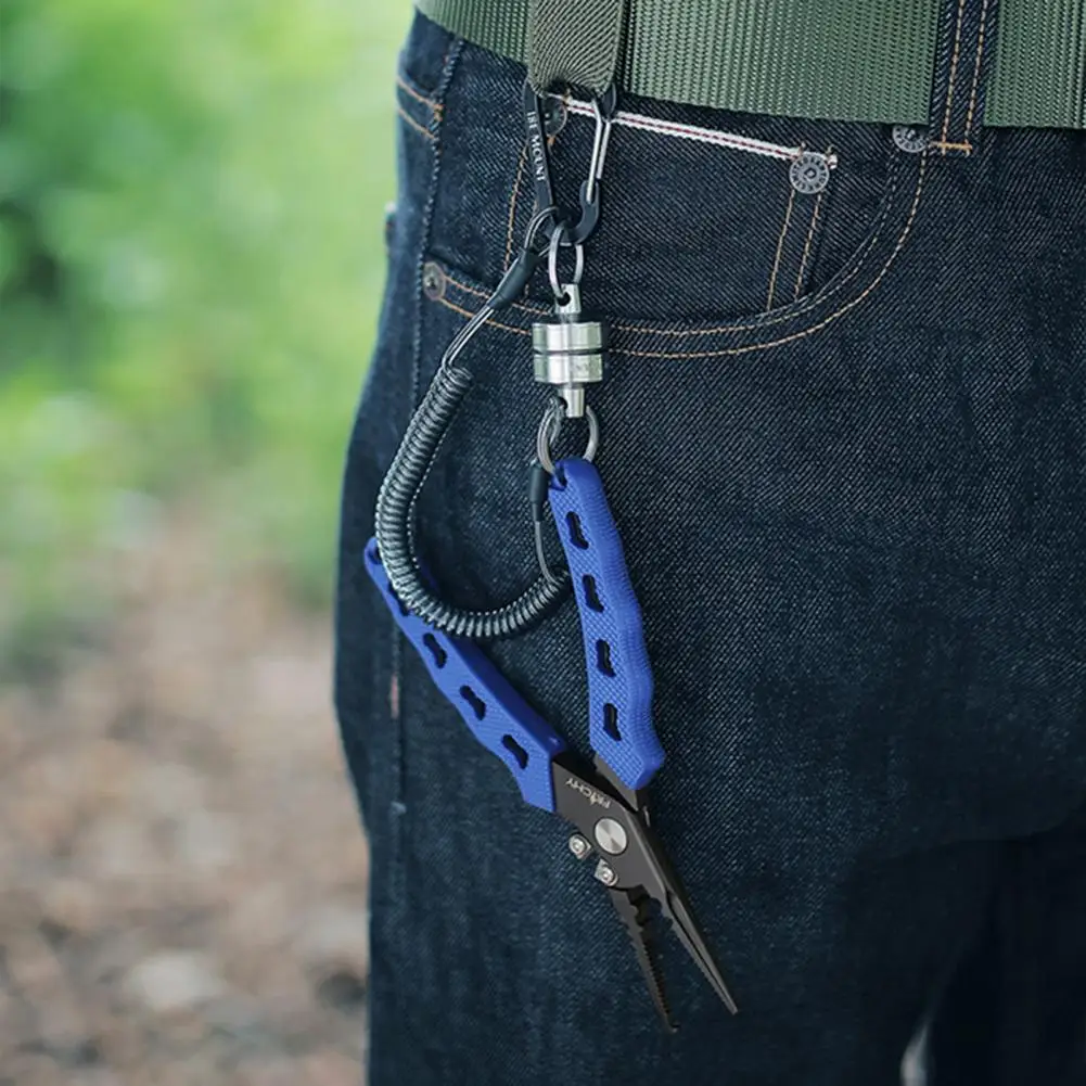 

Magnetic Keychain Fly Fishing Net Retractor Durable Fly Fishing Net Release Retractor Magnet Clip Holder with Coiled for Easy