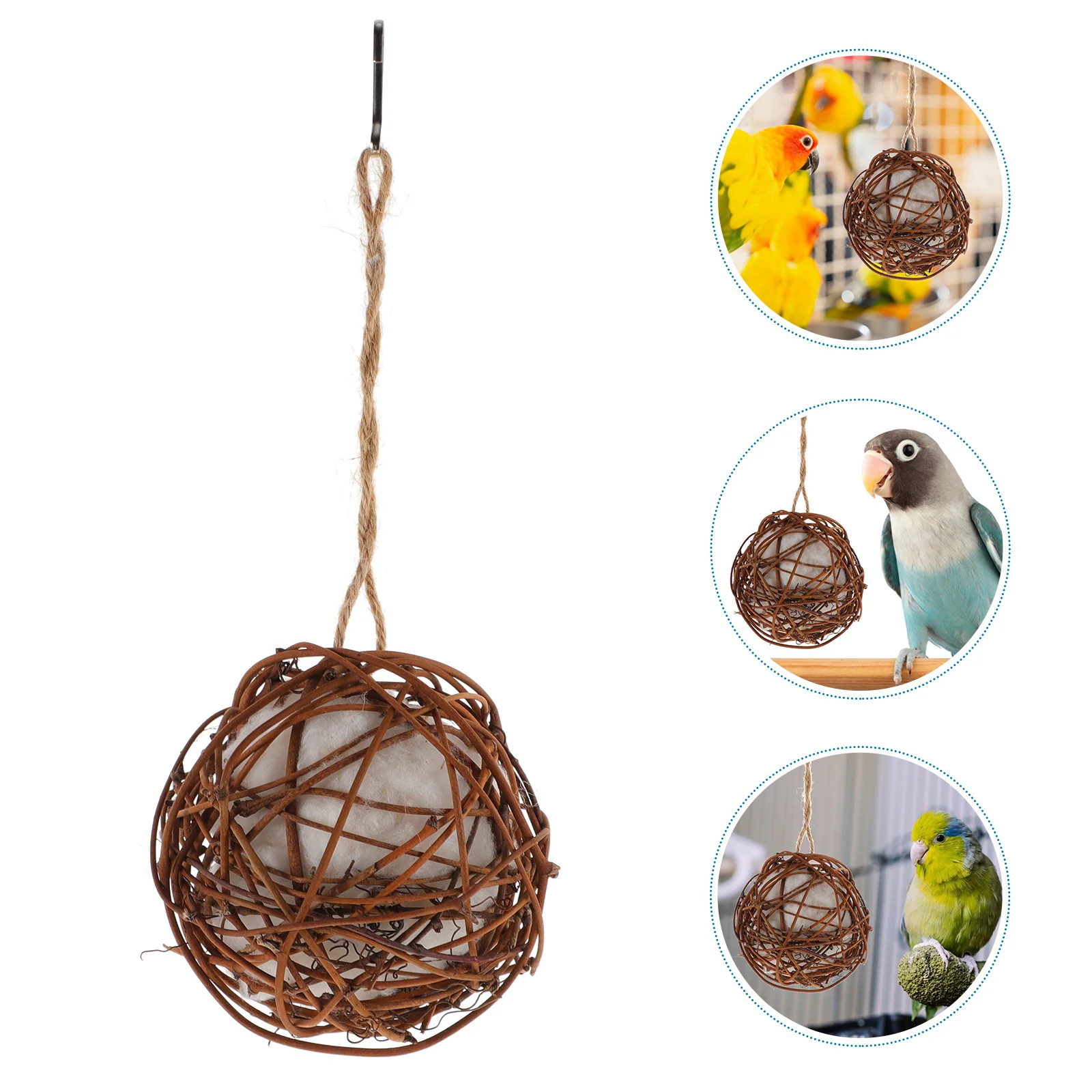 

Parrot Chew Toy Bird Wood Hanging Wooden Chewing Cage Accessories Plaything Lovers Toys