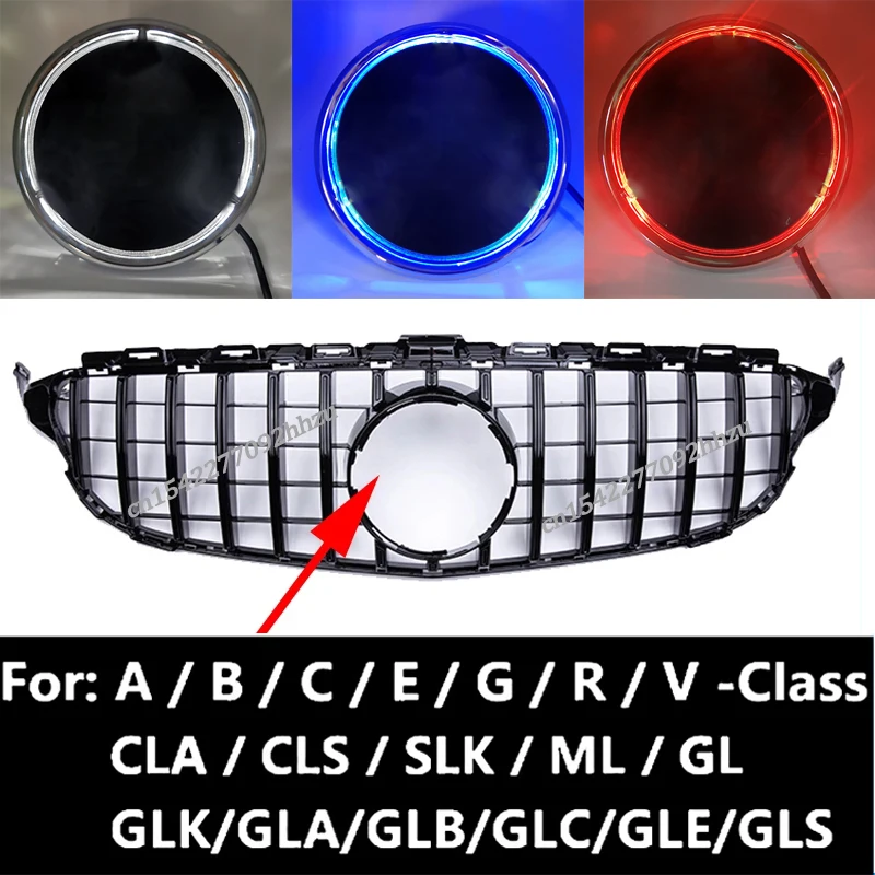

Front Grilled Emblem LED Light Logo For W166 W176 W204 W207 W212 W218 W245 W463 C E ML GLA CLA CLS Class 2013-2019 White Light
