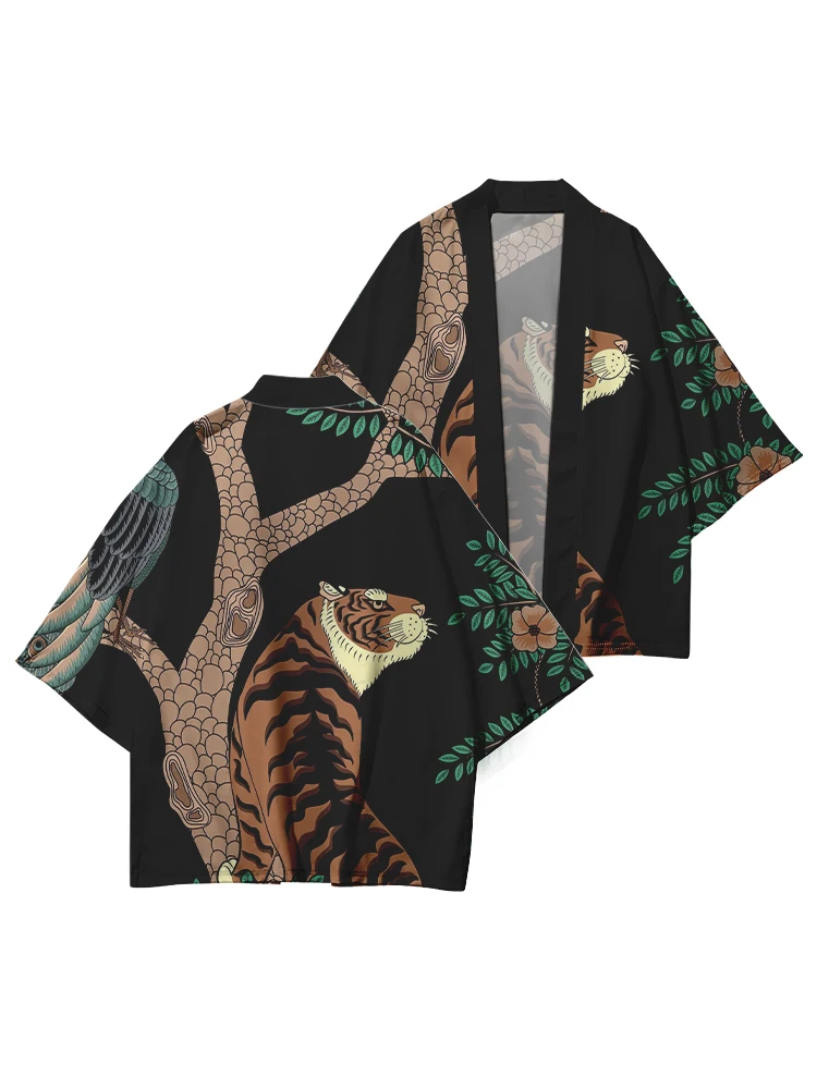 Японское традиционное кимоно юката Самурай уникальный принт свободное для