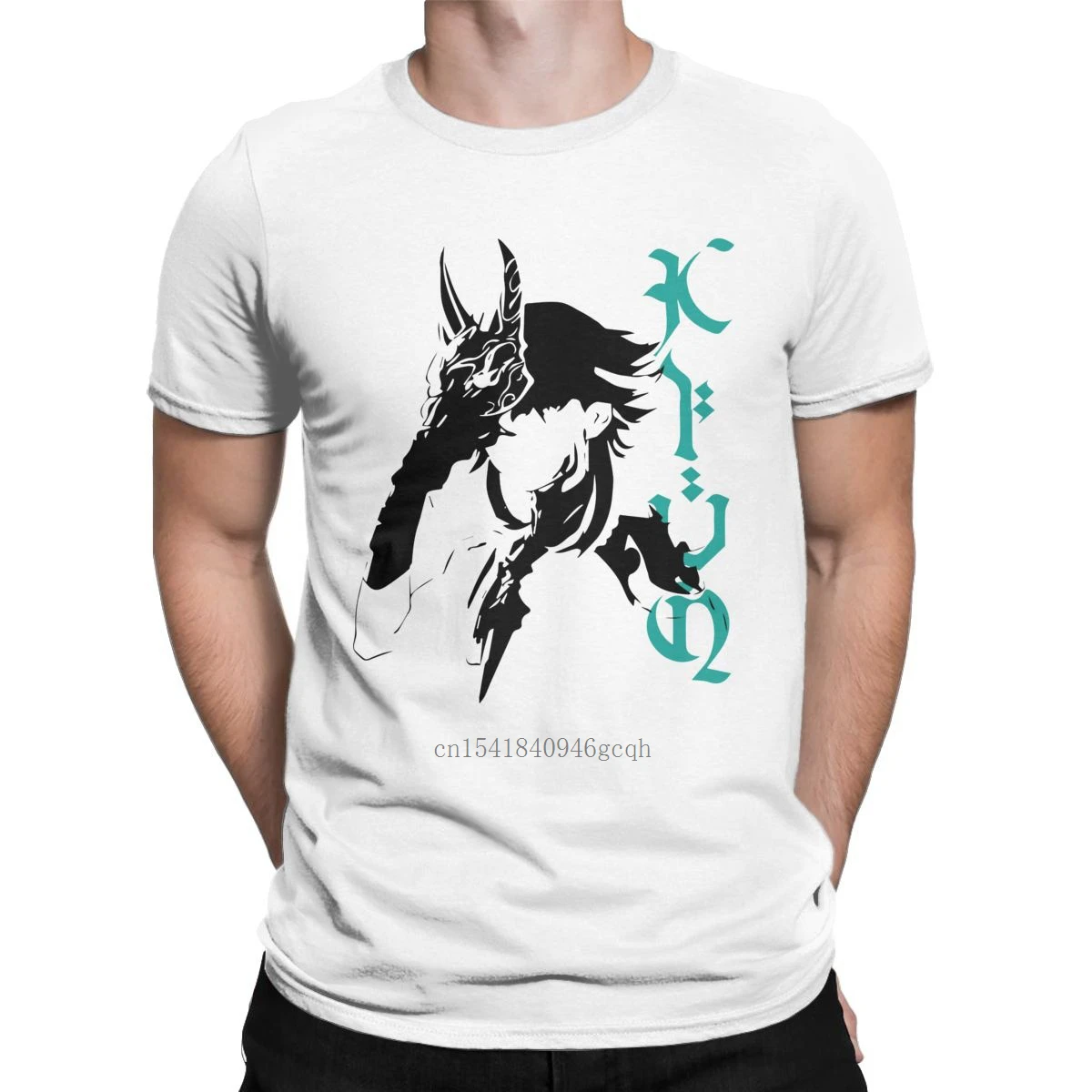 

Genshin Impact Xiao Portrait T-Shirt Men Game Manga Awesome 100% Cotton Tees Round Collar Short Sleeve T Shirts Printed Tops