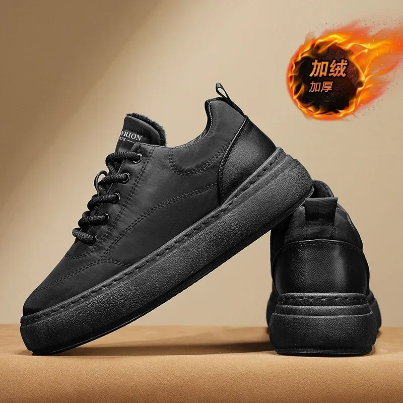 Зимняя мужская повседневная обувь на толстой подошве водонепроницаемая легкая