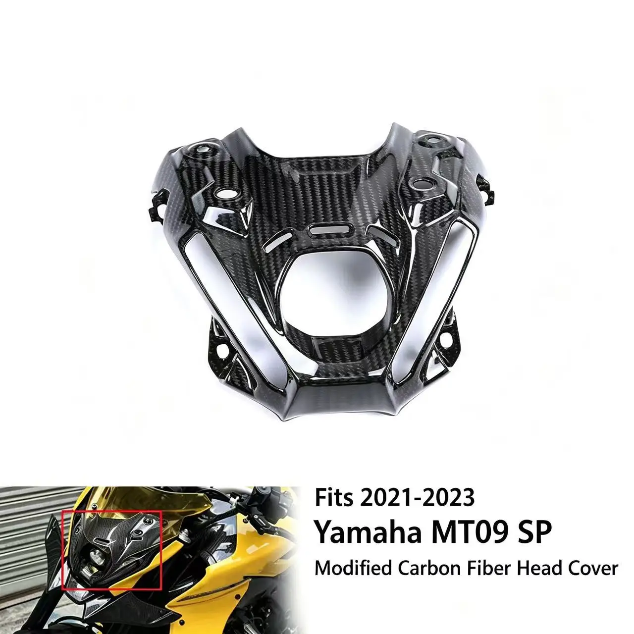 Фото Подходит для мотоцикла Yamaha MT09 SP 2021-2023: модифицированный карбоновый обтекатель, аксессуары, крыло, фиксированное ветровое крыло. №3