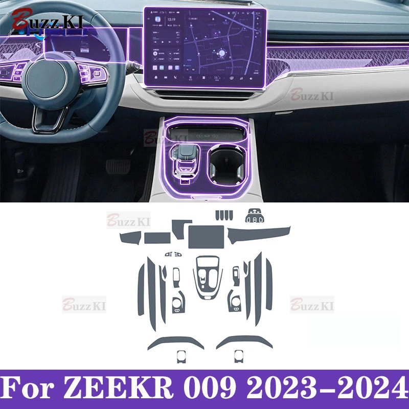 Прозрачная защитная пленка из ТПУ для салона автомобиля ZEEKR 009 2023-2024Car наклейка