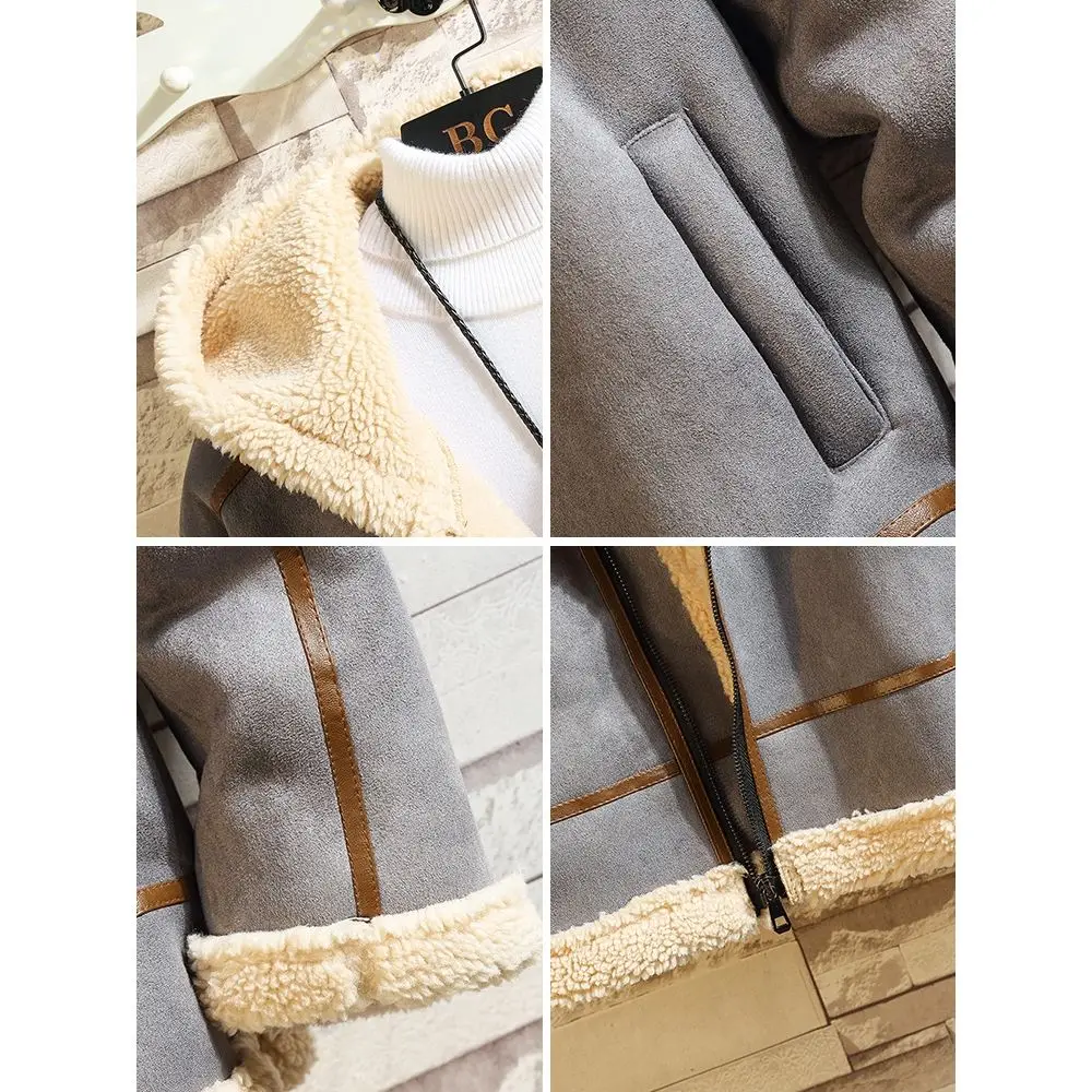 2022 Tooling Lamb Velvet Jacket Men's Lamb Fur And Fur Integrated Motorcycle Jacket Winter Thickening And Velvet Cotton Clothes