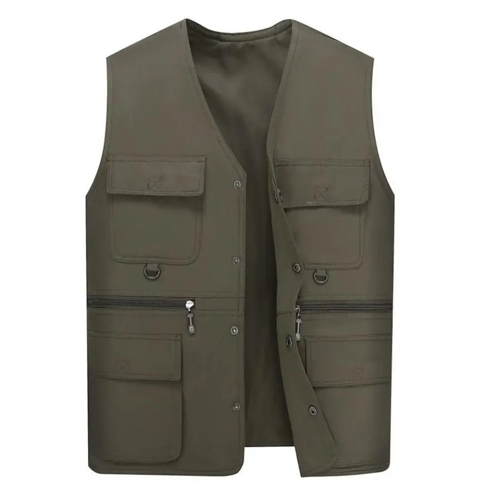 

Breasted Vest Vest Hiking Photograph Plus Overall Work Jacket Loose Size Fit Waistcoat For Single Relaxed Men Dressing