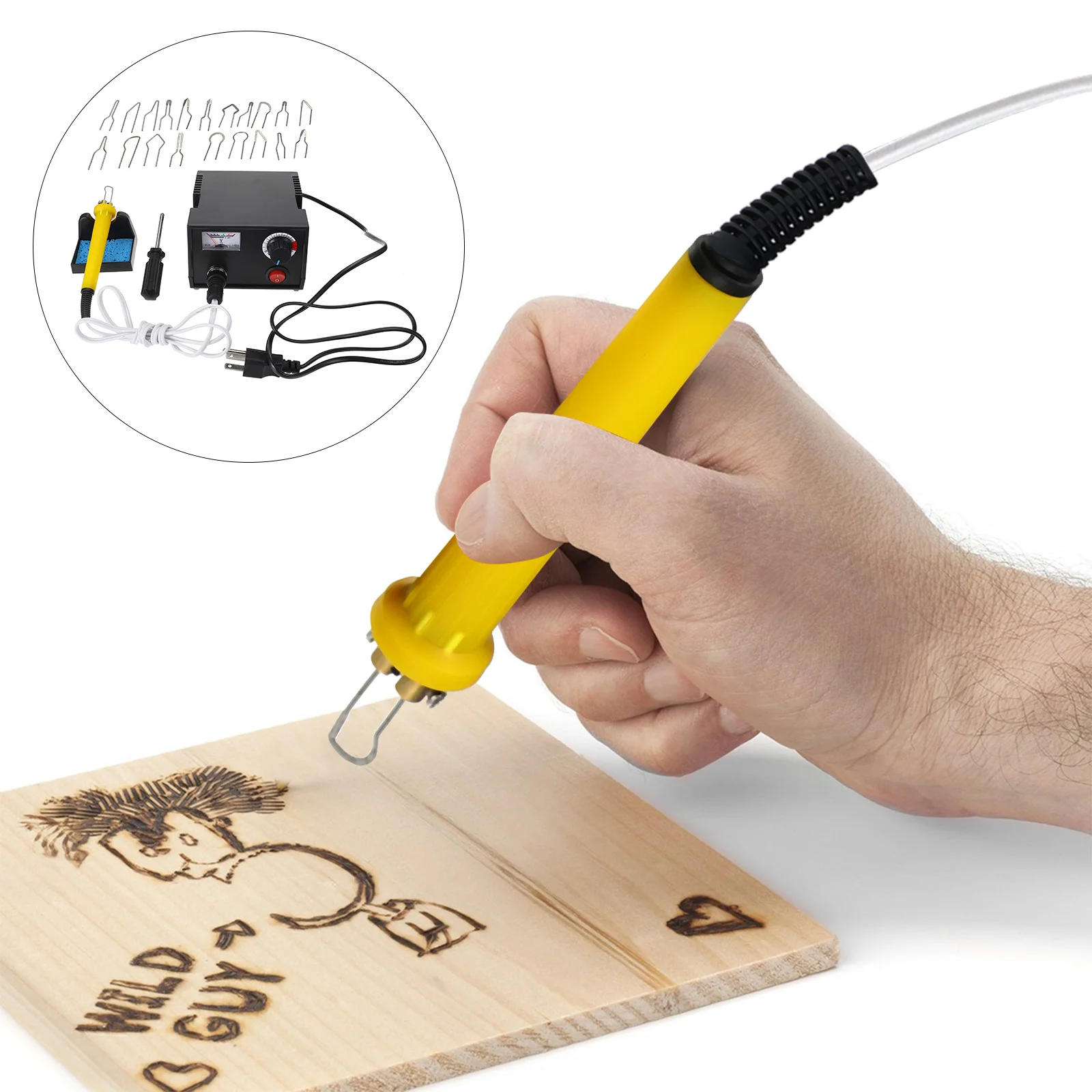 

1 Set Temperature Adjustable Wood Painting Tool Pyrography Machine Wood Burning Woodburning Pyrography Pen Engraving Pen For