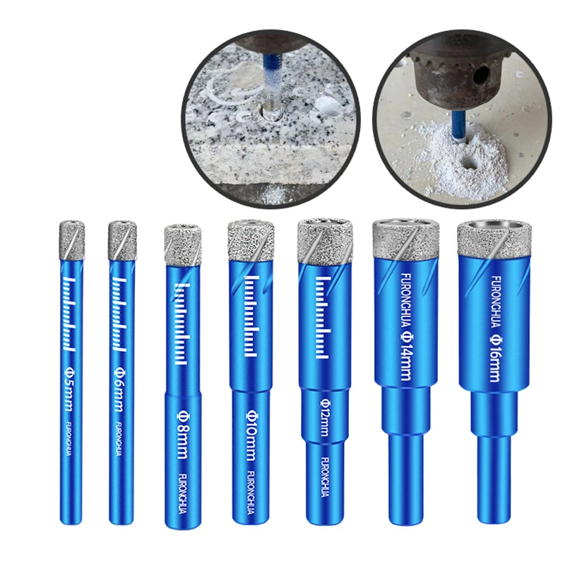 

5-16mm Brazed Dry Tile Drill Bit Hex Handle Drill Bits Dry Hole Opener Fitting For Granite Vitrified Brick Marble Ceramic Glass