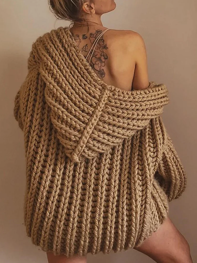 Вязаные свитера без рукавов для отдыха женский простой кардиган с капюшоном в