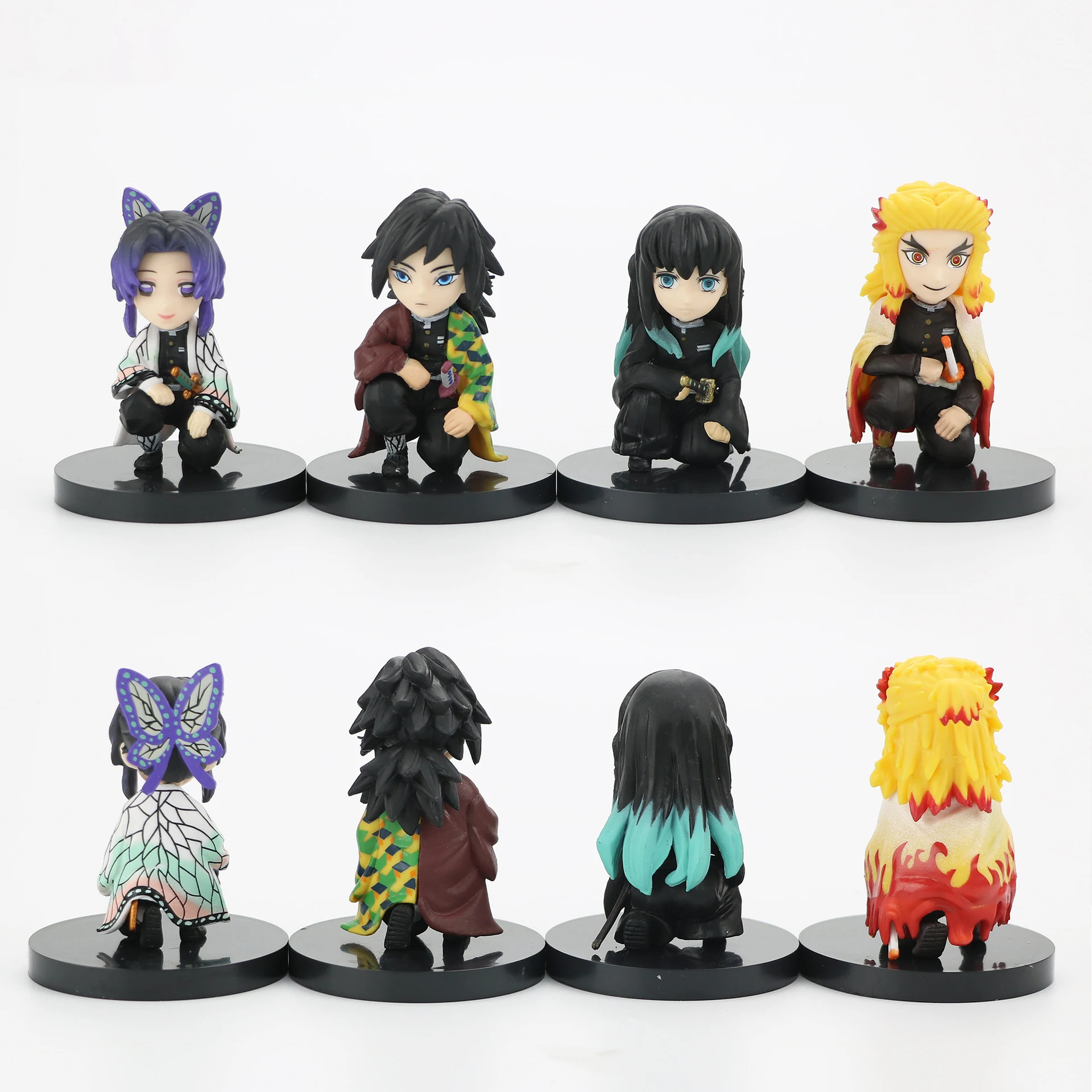

4pcs Anime Demon Slayer Figure PVC Toys Manga Kimetsu No Yaiba Kawaii Tomioka Giyuu Kochou Shinobu Rengoku Kyoujurou Action Doll