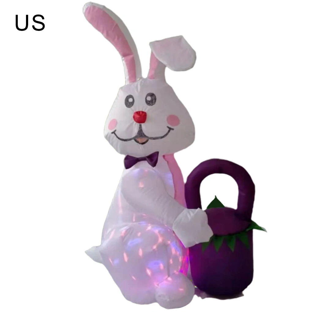 

Garden Glowing Inflatable Easter Ornament Living Room Front Porch Decoration Mall Decor with Built-in Fan US Plug
