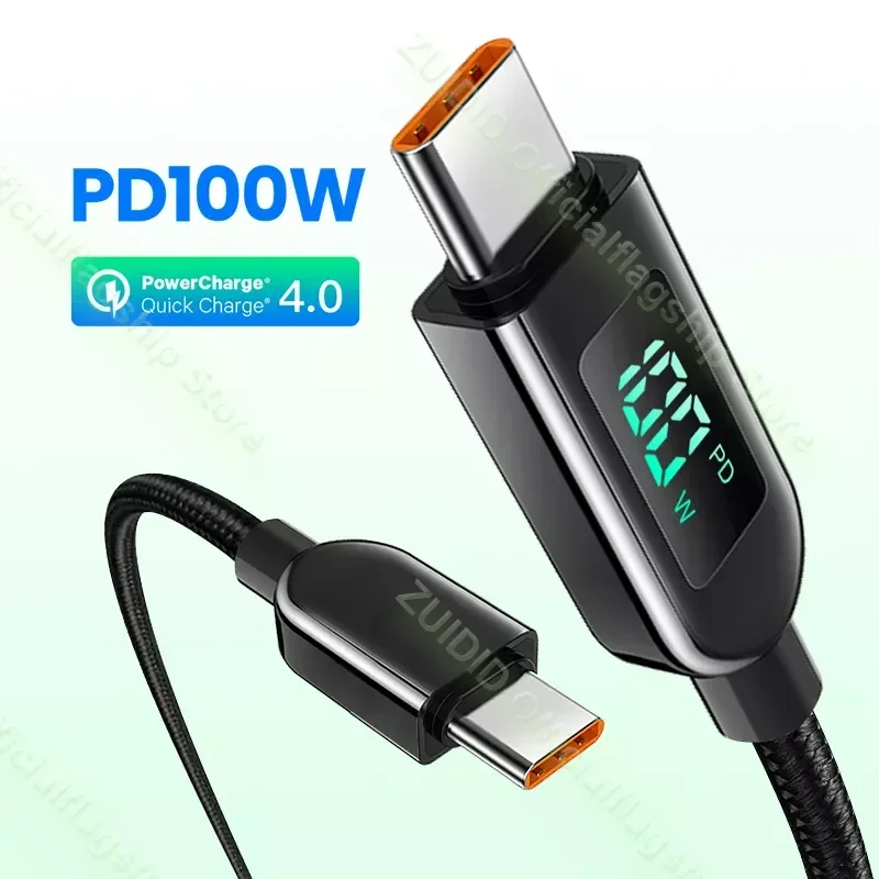 

Display USB Type C 6A PD100W 5A Fast Charging Charger USB C to C Data Wire For MacBook Pro
