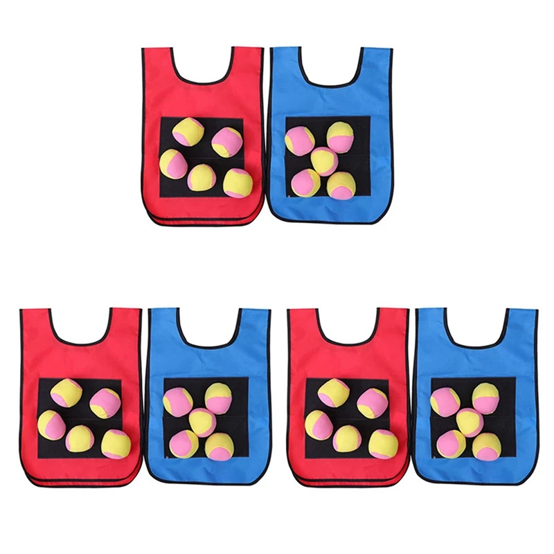 

Dodgeball Game Set - 6Pcs Kids Dodgeball Tag Sticky Vests With 30 Sport Dodge Balls For Indoor Outdoor Playground Games