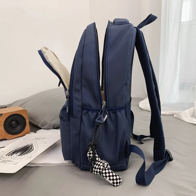 Est New Solid Color Large Capacity Shoulders Laptop Backpack Travel Nylon Waterproof Women Bagpack Mochila Unisex Book Bags Men