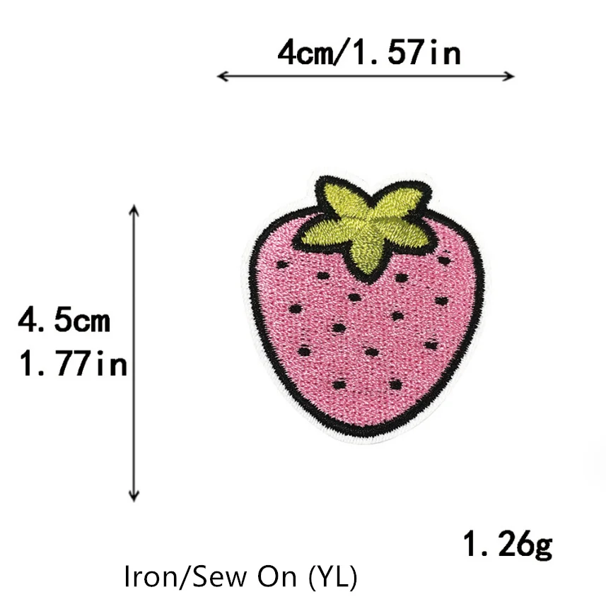 Набор из 10 вышитых нашивок с фруктами