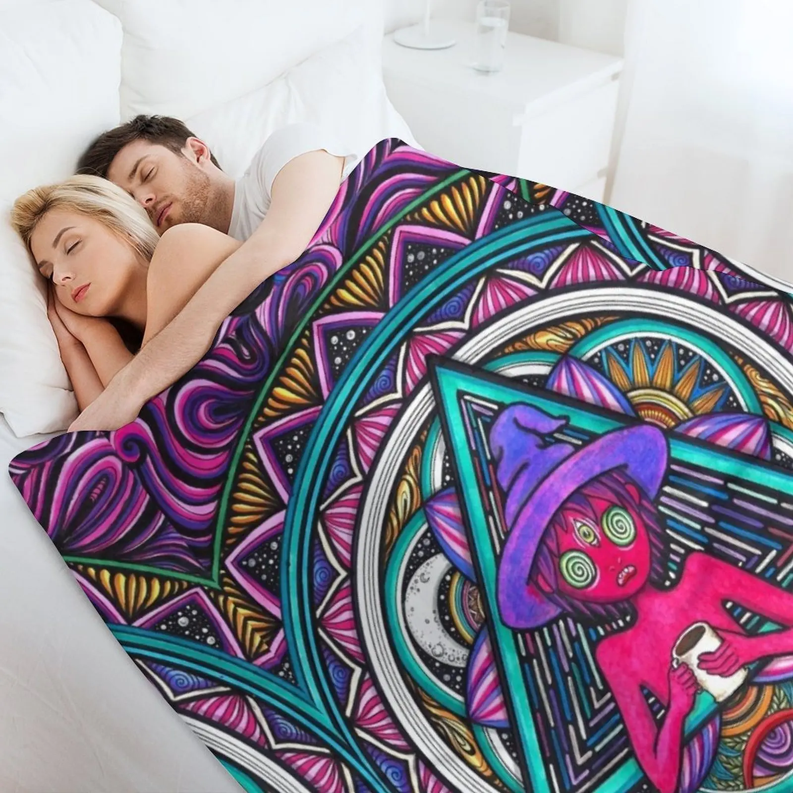 Триппи Кланси мандала плед флис