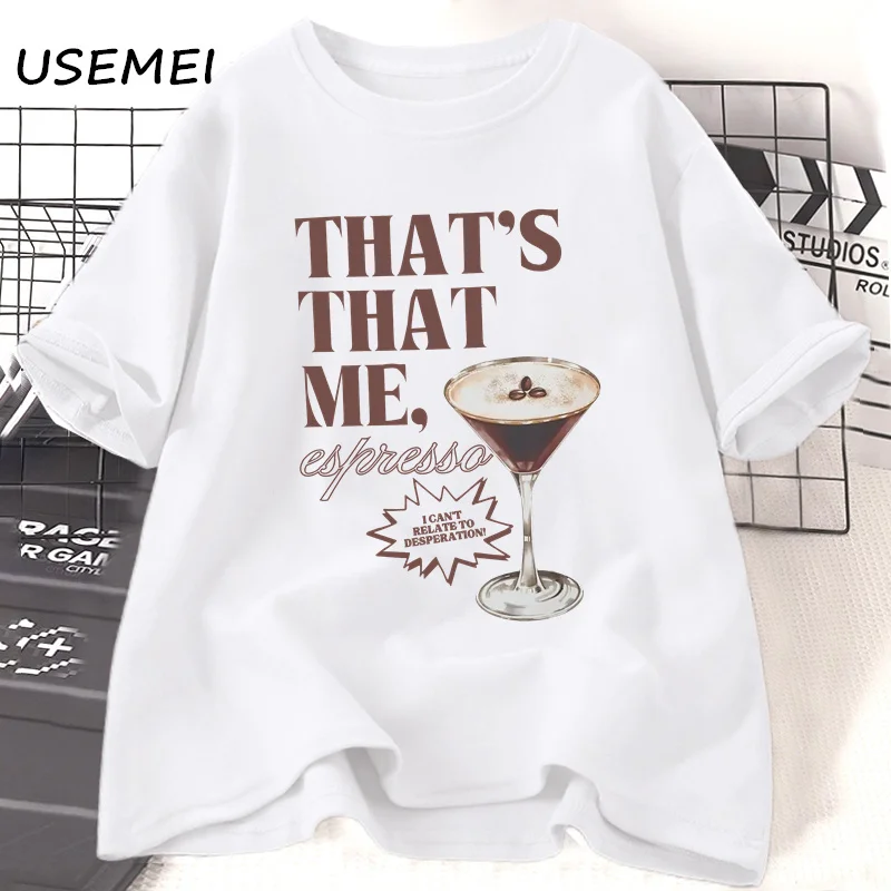 Футболка женская в стиле ретро уличная одежда эспрессо с коротким рукавом