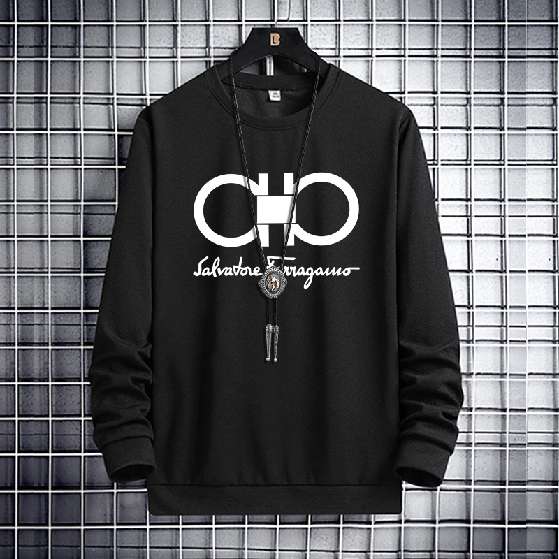 

Autumn Winter Men's Clothing Letter Printed Long Sleeved Sweatshirt Male Streetwear Casual Round Neck Pullover Jogging Tracksuit