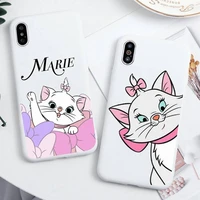 disney funny marie cat phone case for iphone 13 12 11 pro max mini xs 8 7 6 6s plus x se 2020 xr candy white silicone cover