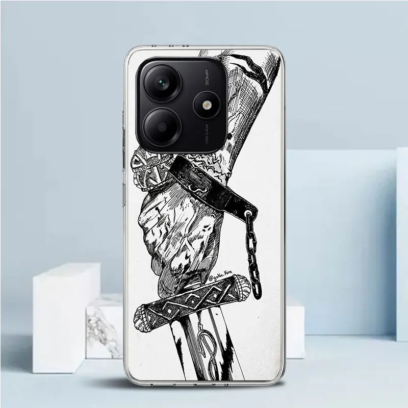 Фото Мягкий чехол Vinland Saga для Xiaomi Redmi Note 15 14 13 12 Pro Plus, чехол для телефона 14S 11S 11T 5G 11E 10 4G, узорчатый чехол Redmi Note №2