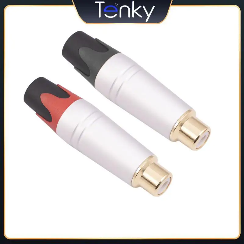 

Silvery White Black Rca Female Head Durable Computer Adapter Good Contact Gold-plated Female Welding Plug Adapter Alloy Shell