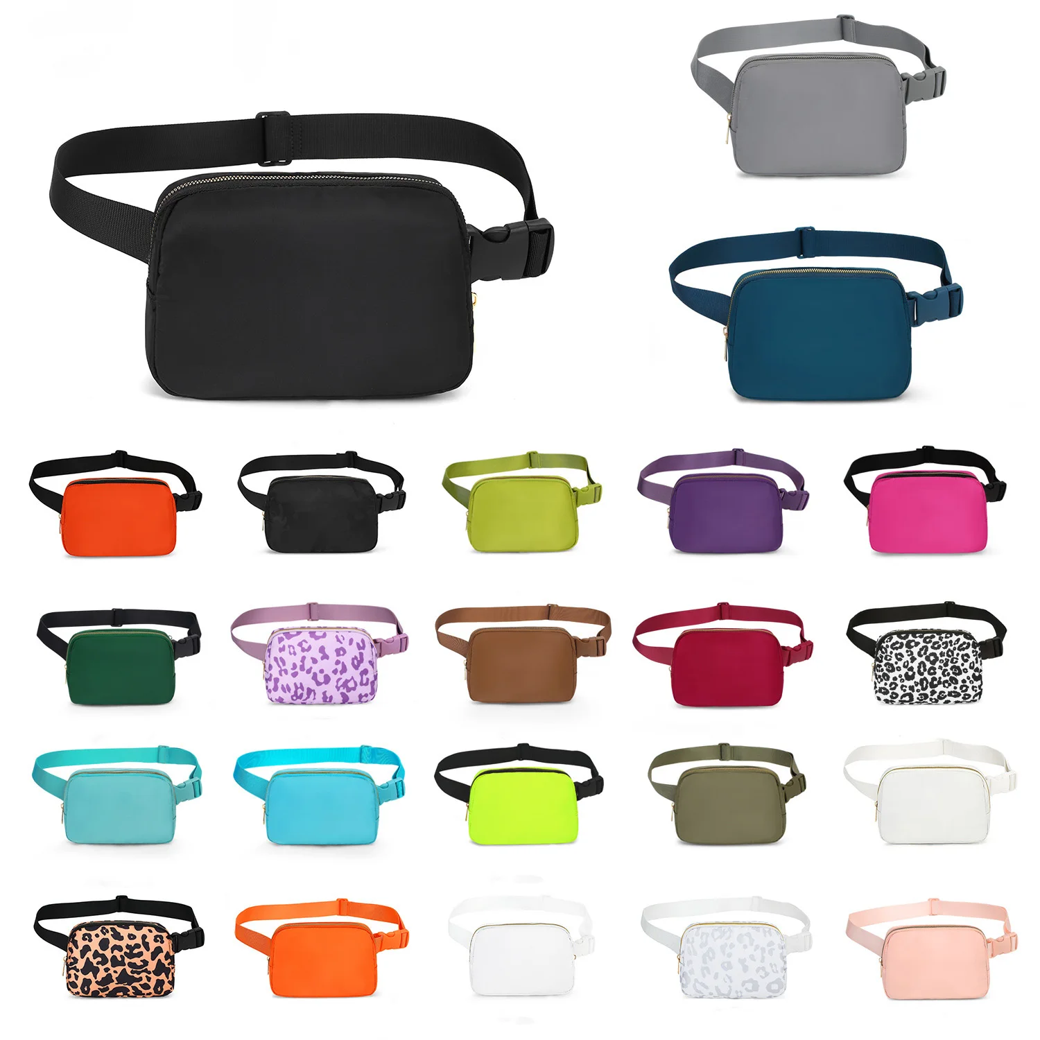 Waist Bag for Men and Women Fashion Crossbody Fanny Packs for Workout Running Hiking Travel Belt Bag Adjustable Strap Free Ship