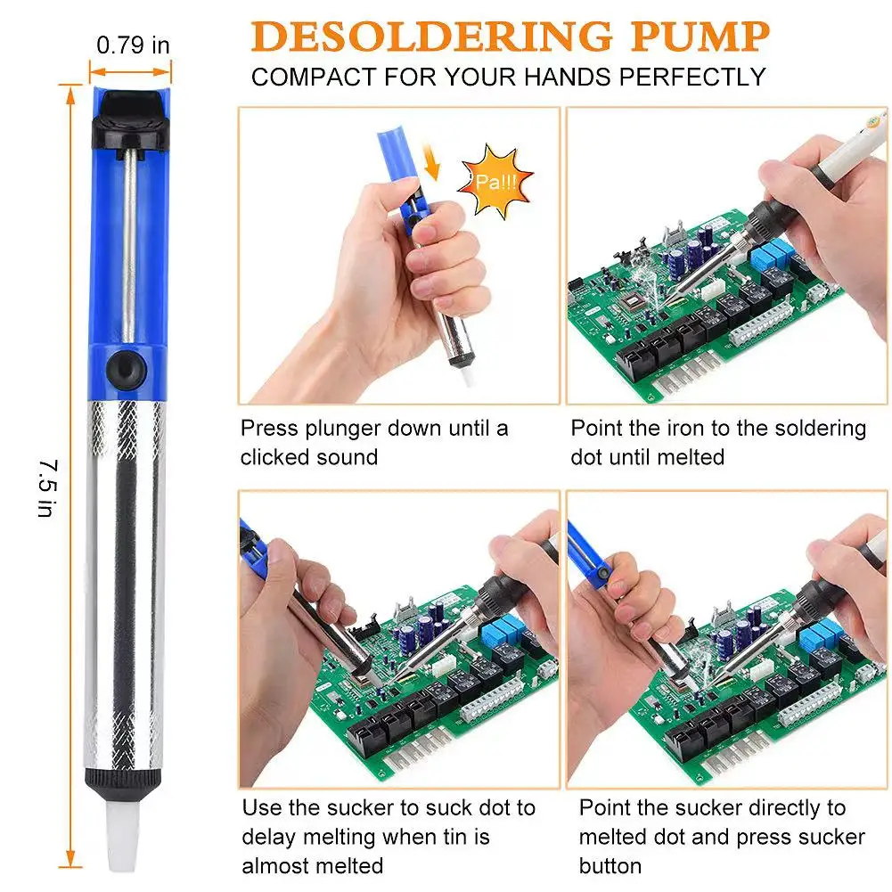 Electric Soldering Iron 220V/110V/60W Adjustable Temperature Welding Solder Rework Station Ceramics Heat Pencil Tips Repair Tool images - 6