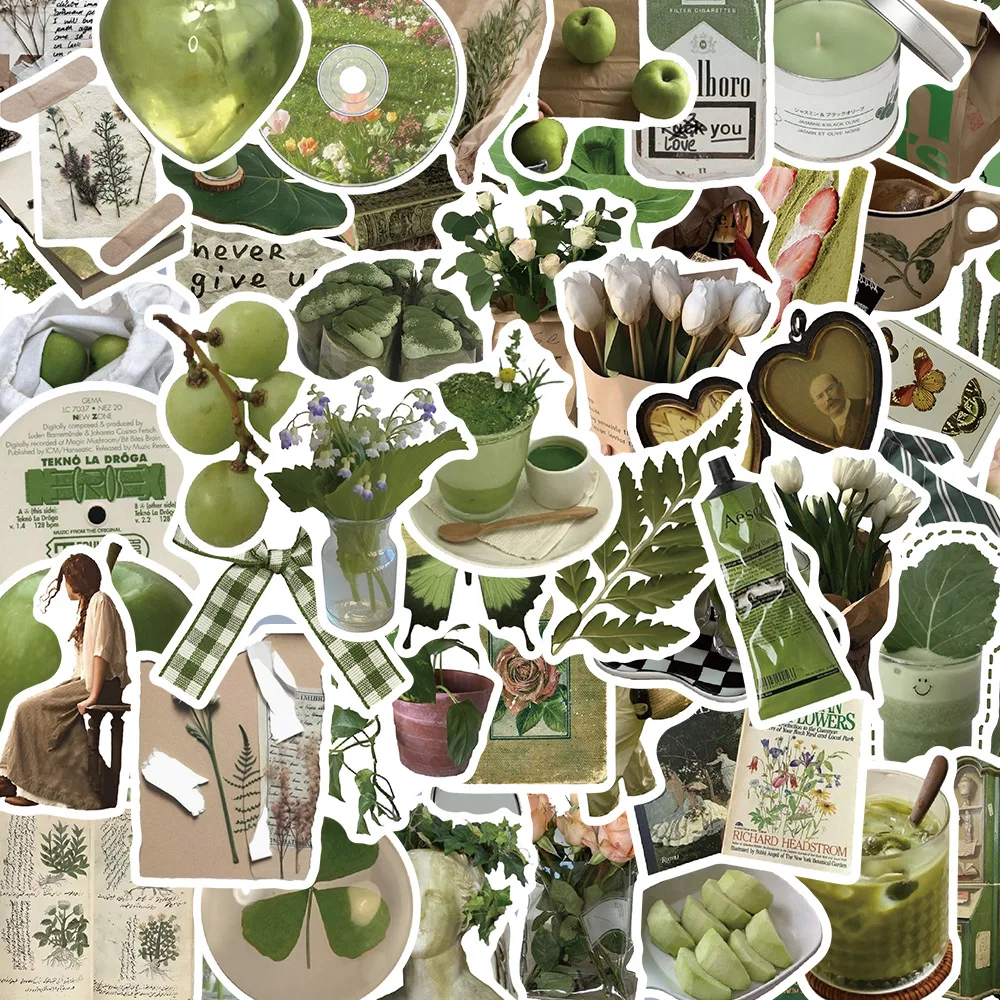 

Green Korean Plants stickers Kids Toys Laptop Skateboard Notebooks Phone Case Luggage Cool Gadgets Varied Sticker Phone Cases