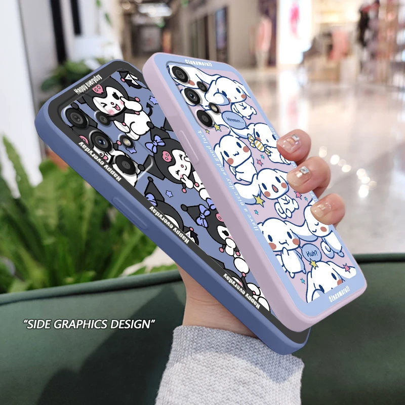 

Kulomi Cinnamoroll Anime Art Phone Case For Samsung A73 A53 A33 A52 A32 A23 A22 A71 A51 A21S A03S A50 A30 5G Liquid Rope Cover