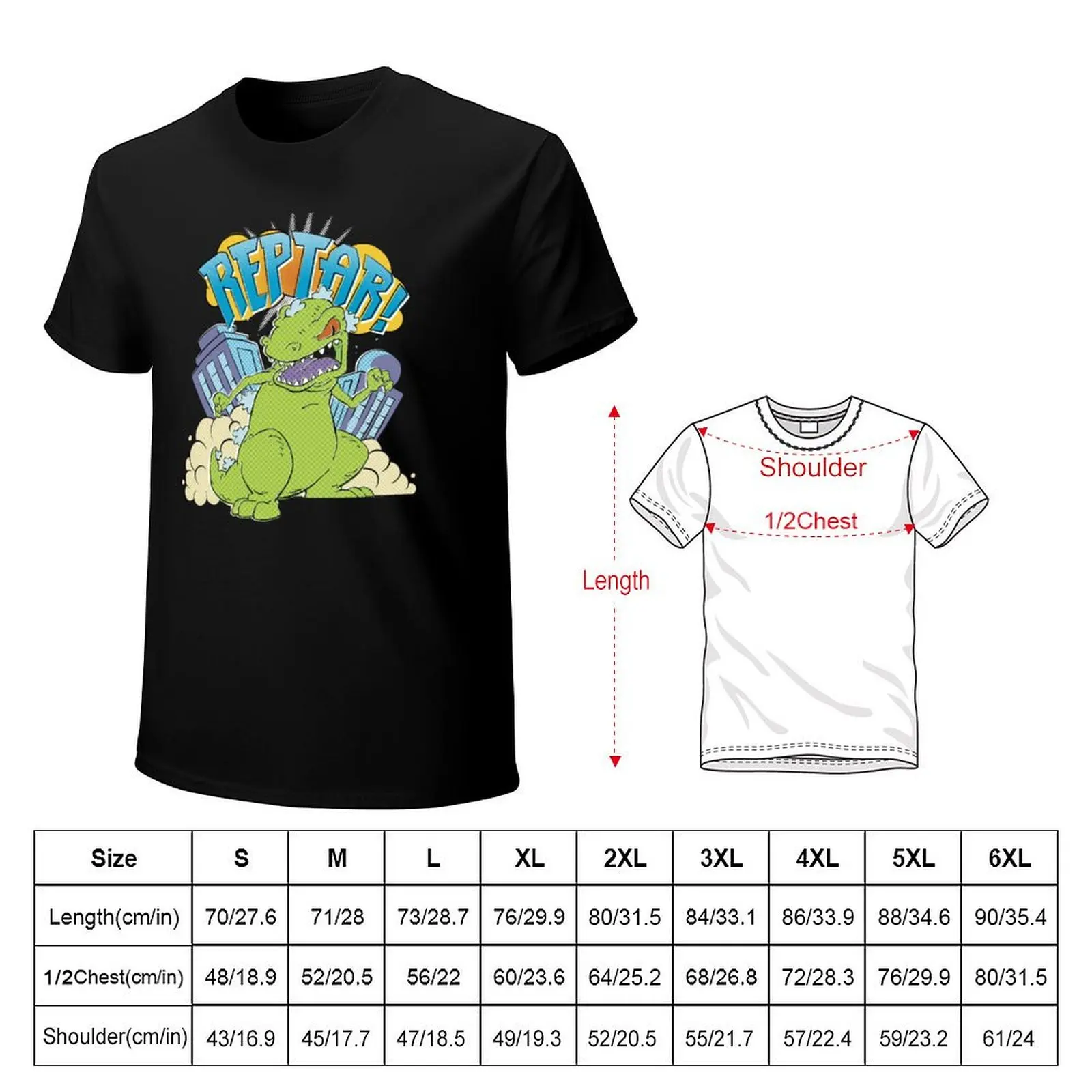 Фото Футболка Rugrats Reptar City Destroyer с принтом в стиле поп-арт, повседневная футболка в рабочем стиле №2