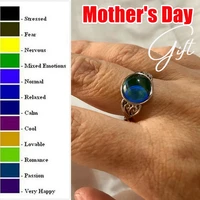color changing mood test ring round emotion feeling rings temperature control gems rings for women girls mothers day gift