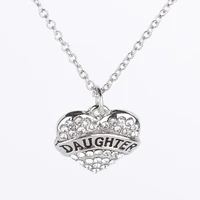 long lasting shiny heart shape rhinestone mother daughter pendant mother daughter necklace for mother day