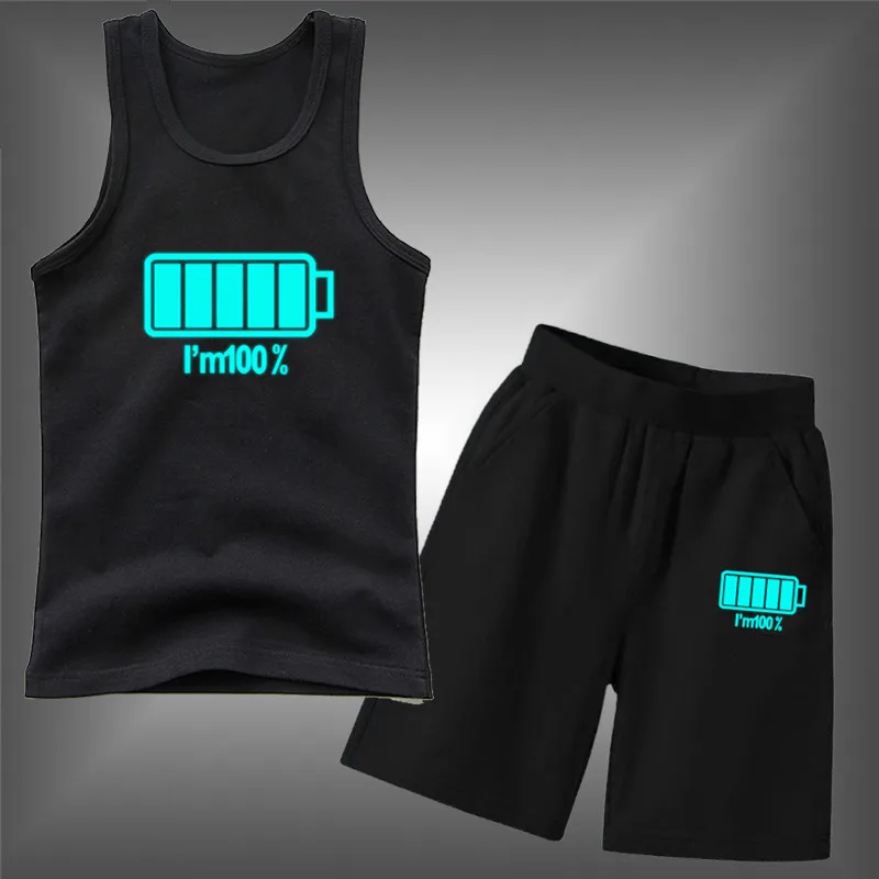 Комплект Спортивной Одежды Для Мальчиков — Люминесцентная Футболка Без Рукавов