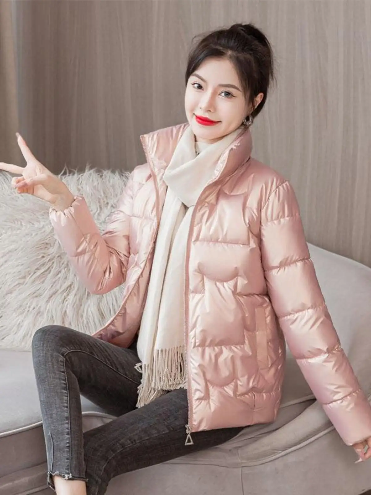 2024 Autumn and Winter New down Jacket Cotton-padded Clothes Women Short Korean Sle Plus size Loose Middle-aged Dress...