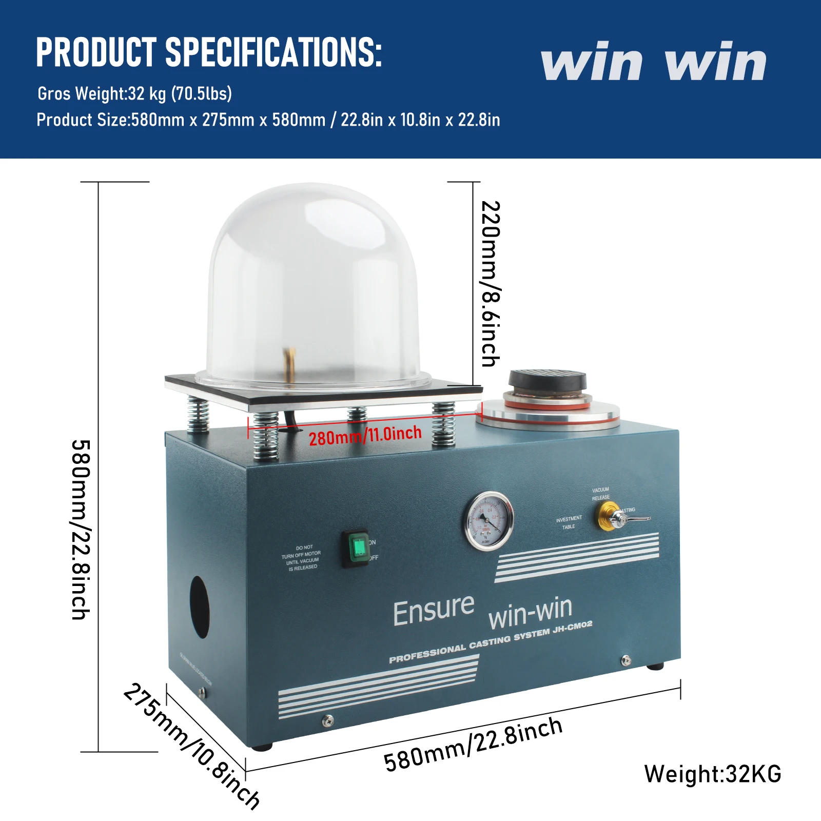 Вакуумная машина для литья по выплавляемым инвеститам Комбинация потерянного