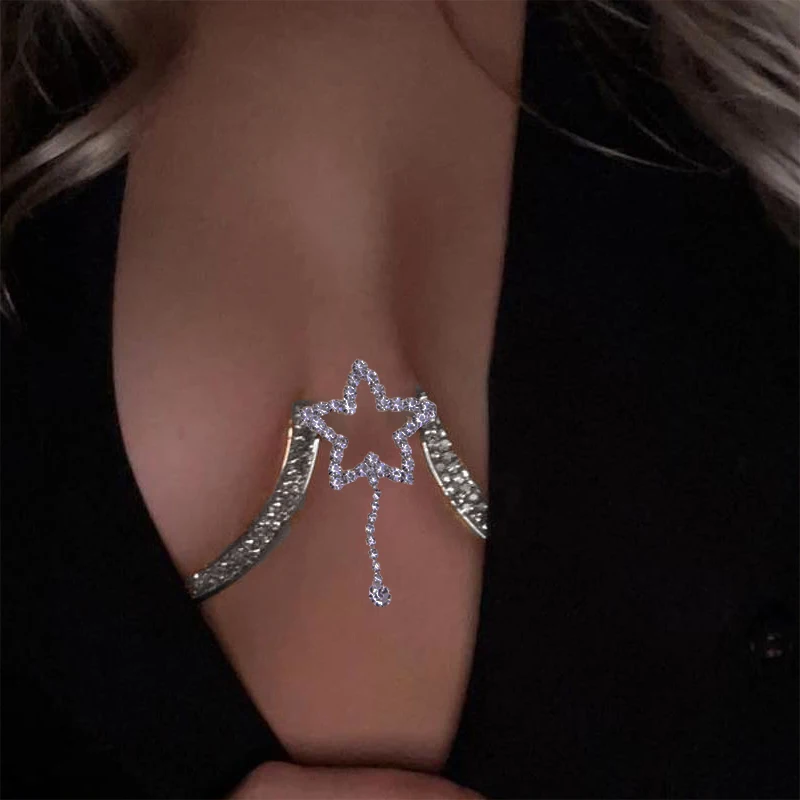 

Дизайнерские Ювелирные изделия с бахромой в виде пентаграммы для женщин 2023 Роскошные бюстгальтеры Топ Новые Сексуальные ювелирные изделия...