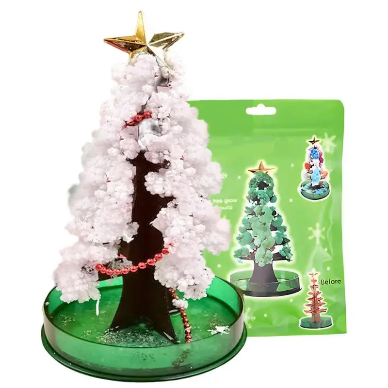 

Волшебная растущая Рождественская елка, 3D кристалл, потрясающая бумажная елка, Рождественское украшение, мини елка «сделай сам», веселая Рождественская Подарочная игрушка для взрослых и детей