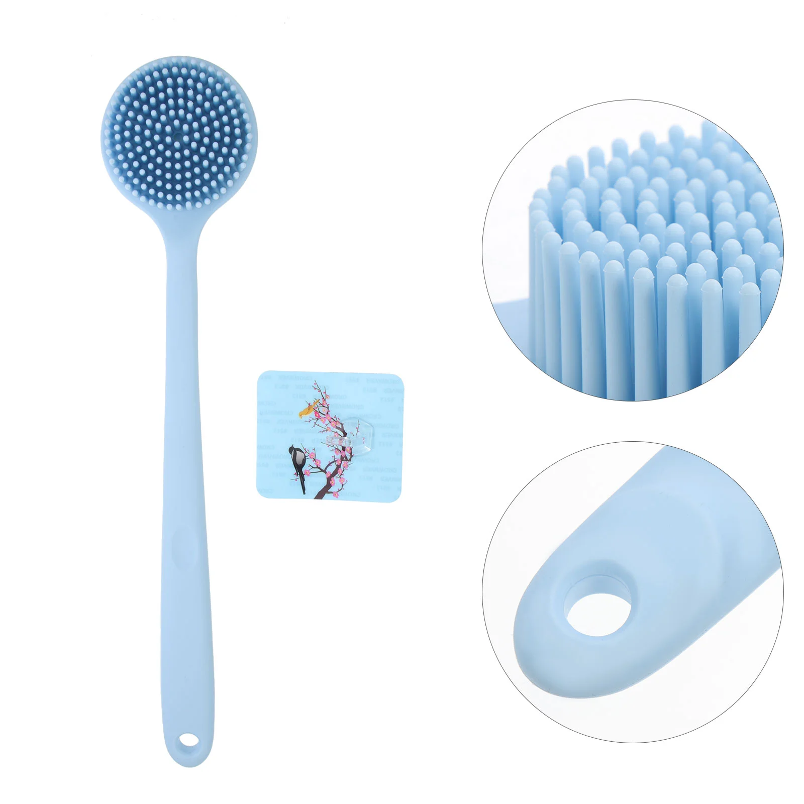 

Brush Body Scrubber Shower Bath Cleansing Silicone Exfoliating Handle Cleaning Spa Sponge Handled Scrub Hands Free Showering