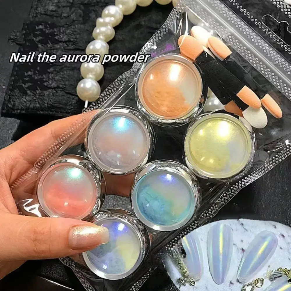 Новая голографическая пудра для ногтей Aurora Mermaid перламутровый гель-лак украшение