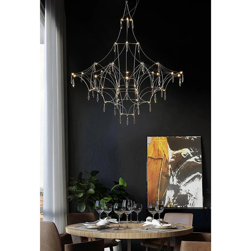 Скандинавская люстра с конусной звездой современные простые хрустальные