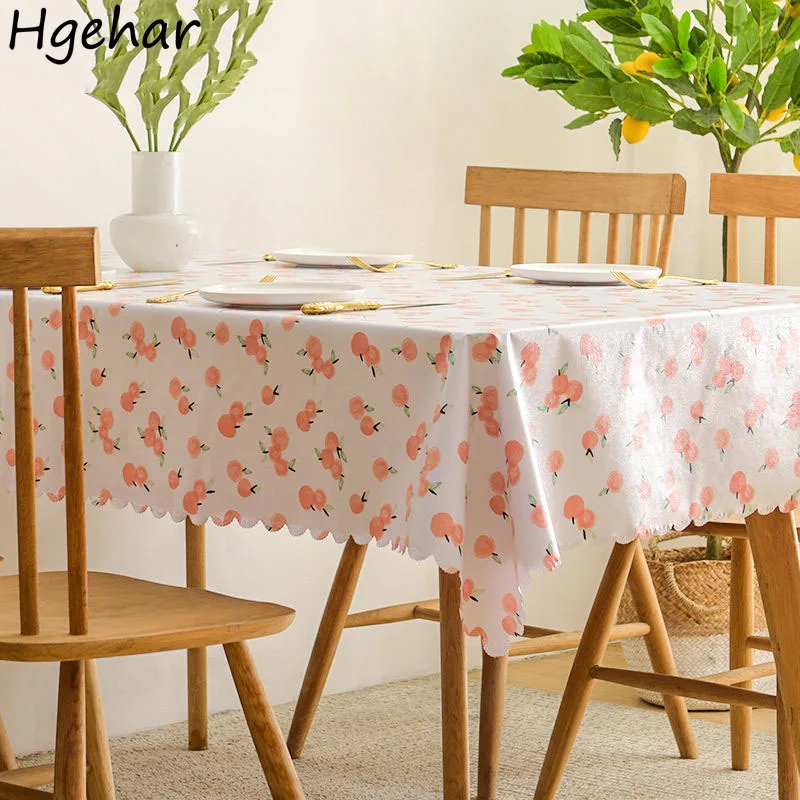 

PVC Tablecloth Party Household Dining Table Dust Cover Waterproof Oil-proof Desk Cloth Floral Pastoral Nappe De Table Rectangle